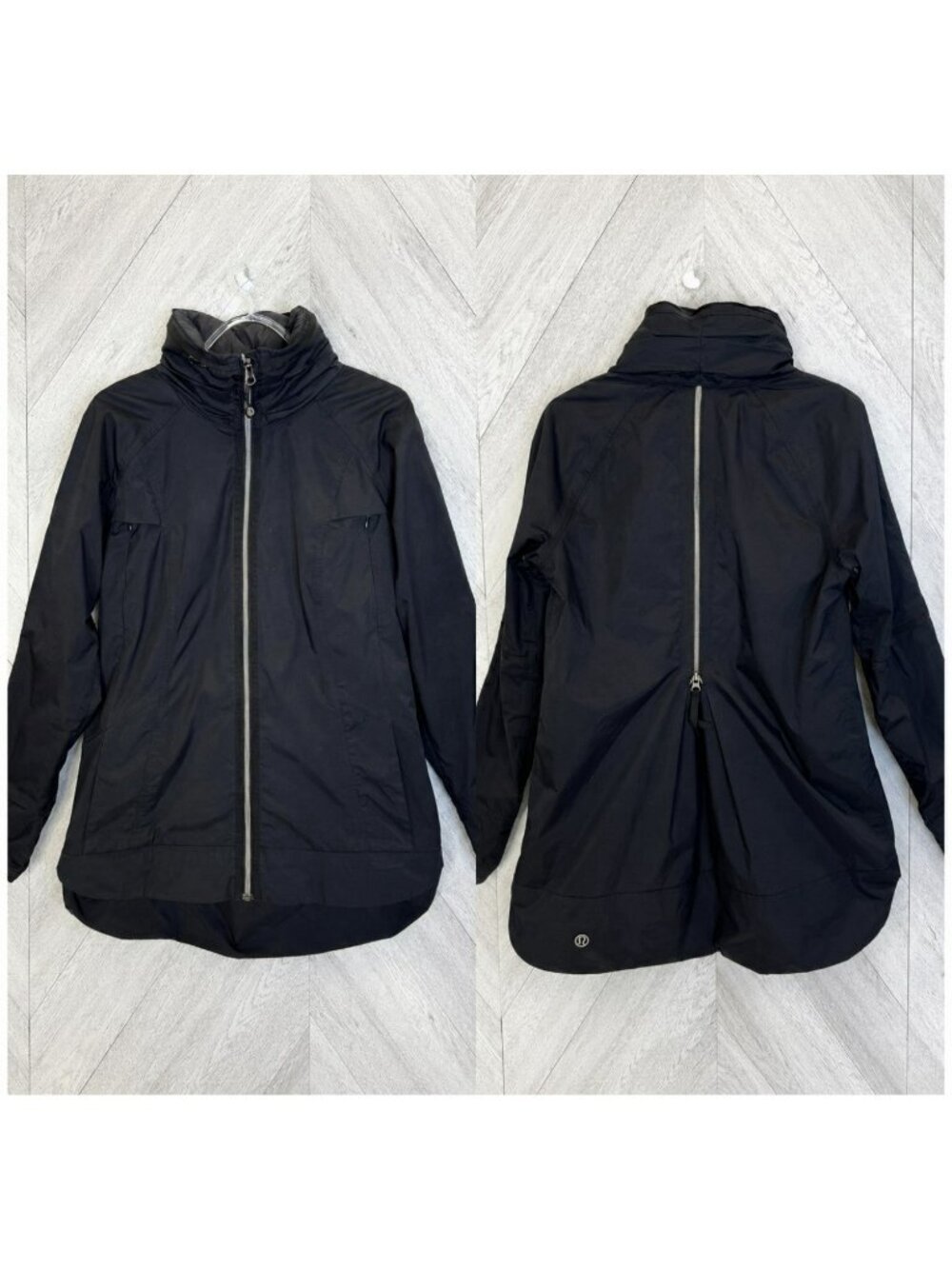 Lululemon Fo Drizzle Rain Jacket Solid Black Womens Size 8
